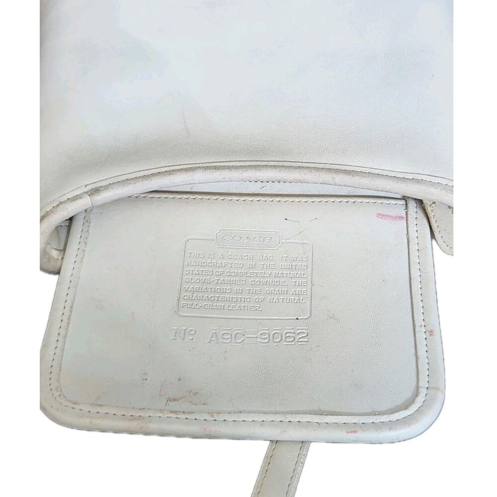 Vintage Coach Leather Mambo Hobo Shoulder Crossbody Bag Authentic White 9062 - Picture 7 of 16